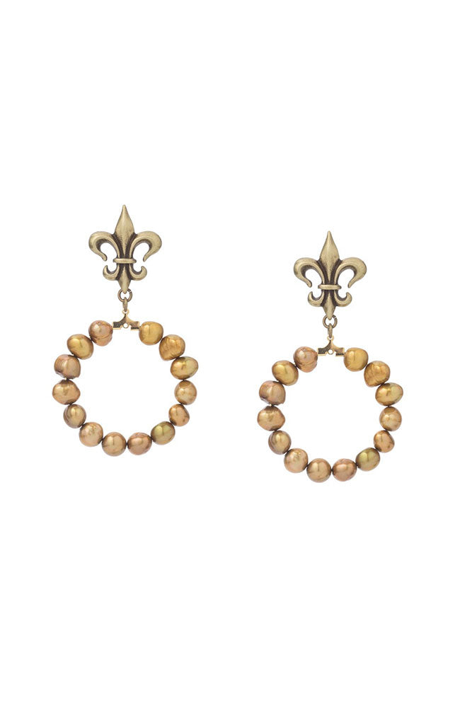 Gold Baroque FW Pearl Hoops