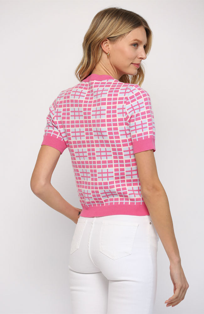 Geometric SS Sweater