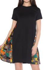 Dress with Side Pattern Pleats