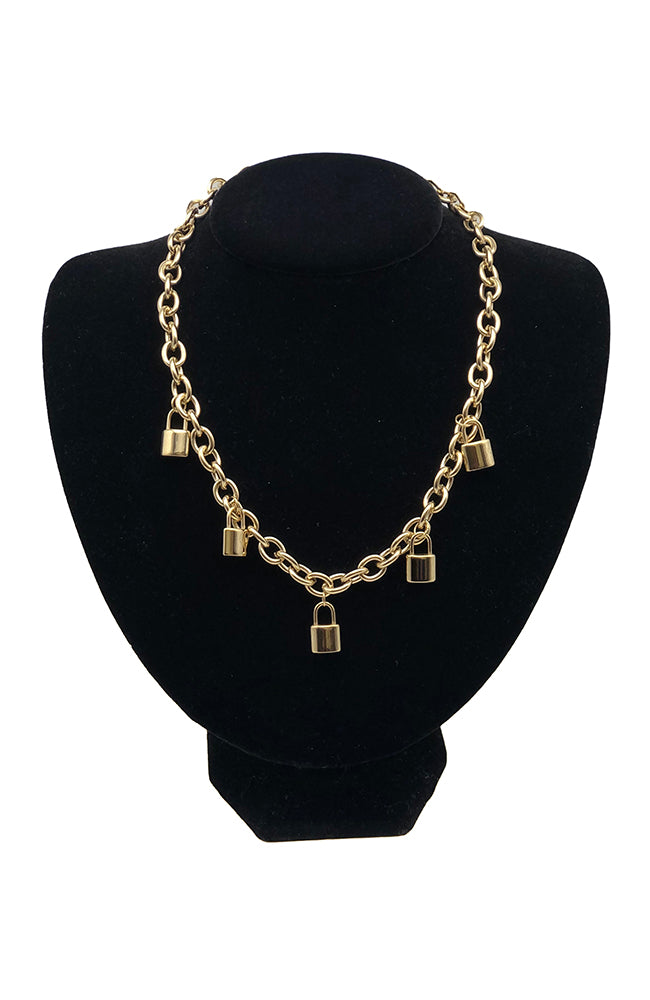 Daryn Gold Padlock Necklace