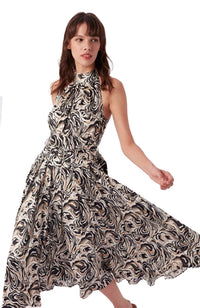 Nicola Dress in Marble Black