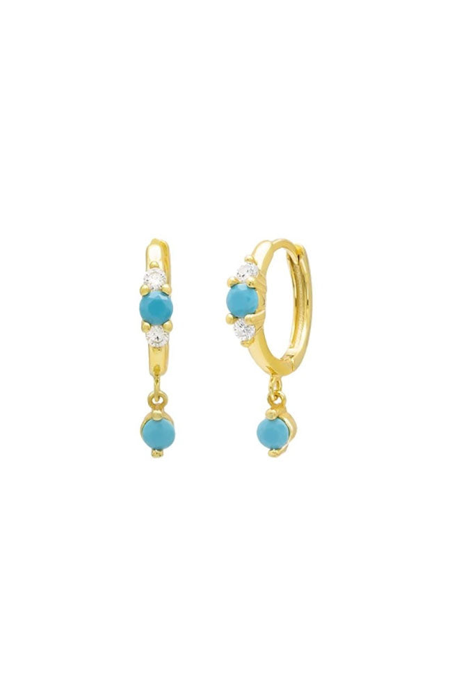 Dangle Huggie Earring in Turquoise