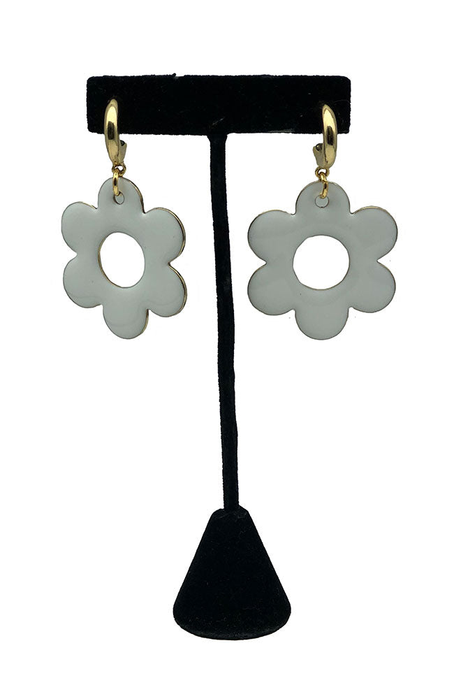Flower Hoops Black White