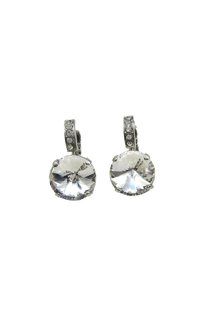 Clear Multi Stone Leverback Earring