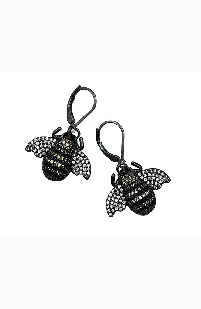 BZZZZ Bumble Bee Earring Black Silver