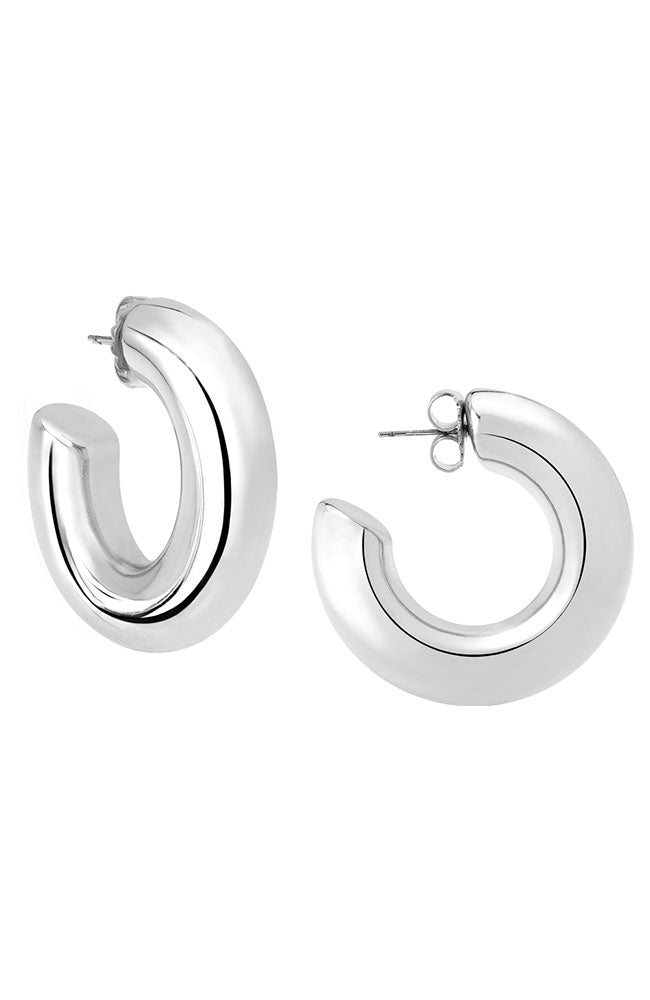 High Polished Medium Rhodium Hoop