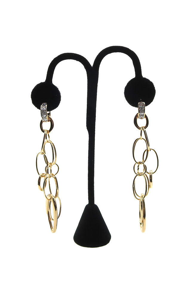Gold 3 Chain Drop Earring