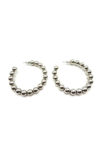 8mm Metal Ball Hoops Rhodium