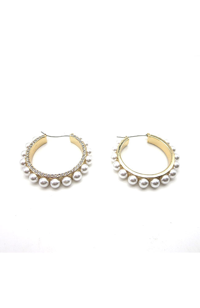 Crystal & Pearl Bead Hoops