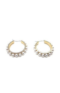 Crystal & Pearl Bead Hoops