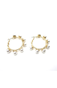 8mm Pearl Trimmed Hoops
