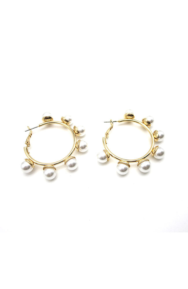 8mm Pearl Trimmed Hoops