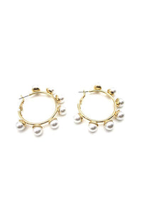 8mm Pearl Trimmed Hoops