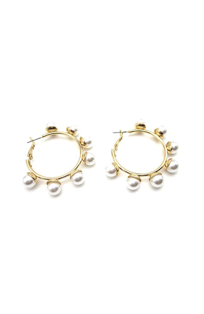 8mm Pearl Trimmed Hoops