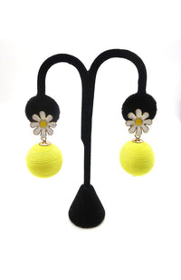 Epoxy Flower Ball Earrings