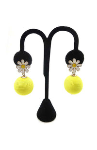 Epoxy Flower Ball Earrings