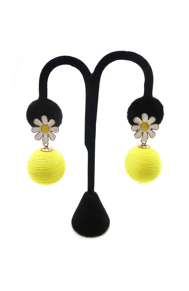 Epoxy Flower Ball Earrings