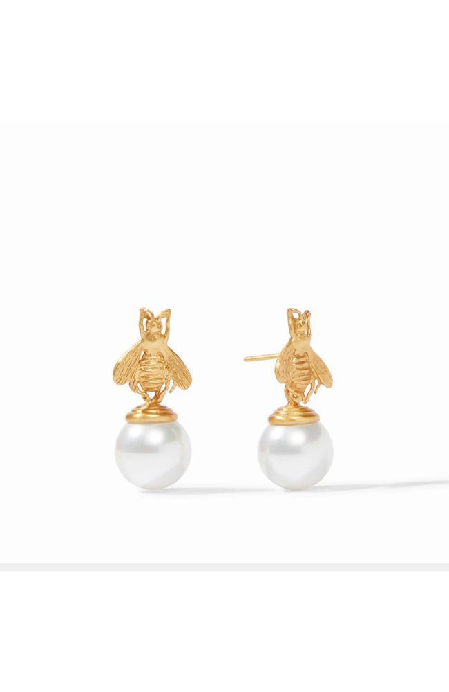 Bee Earring with Pearl Drop