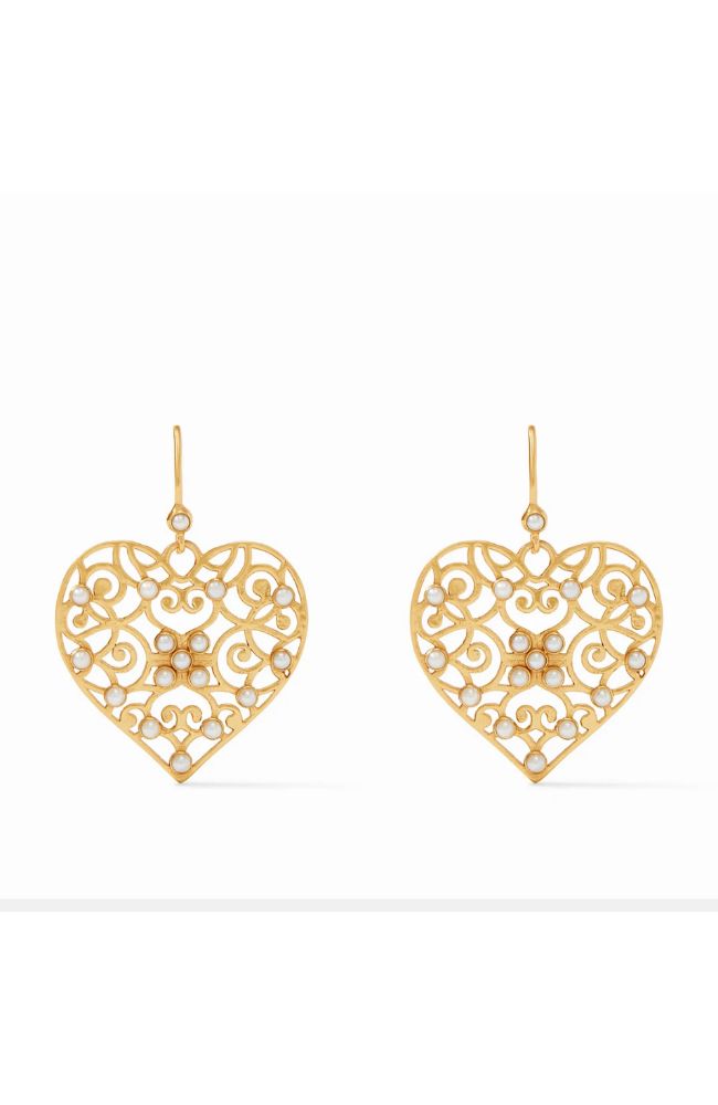 Hearl Earring Gold Pearl