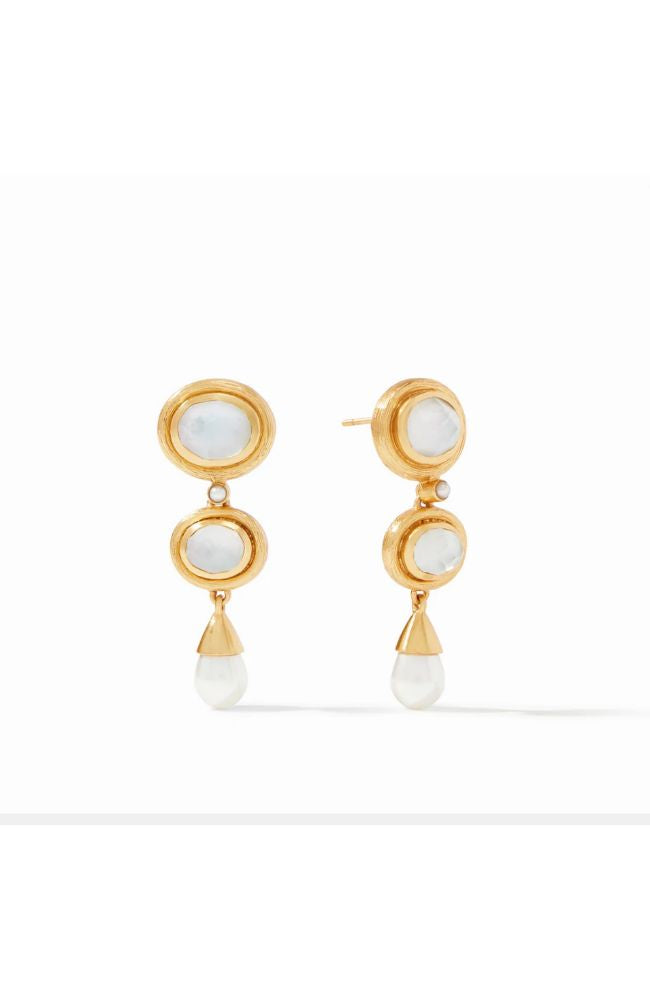 Simone Tier Earring Clear & Pearl