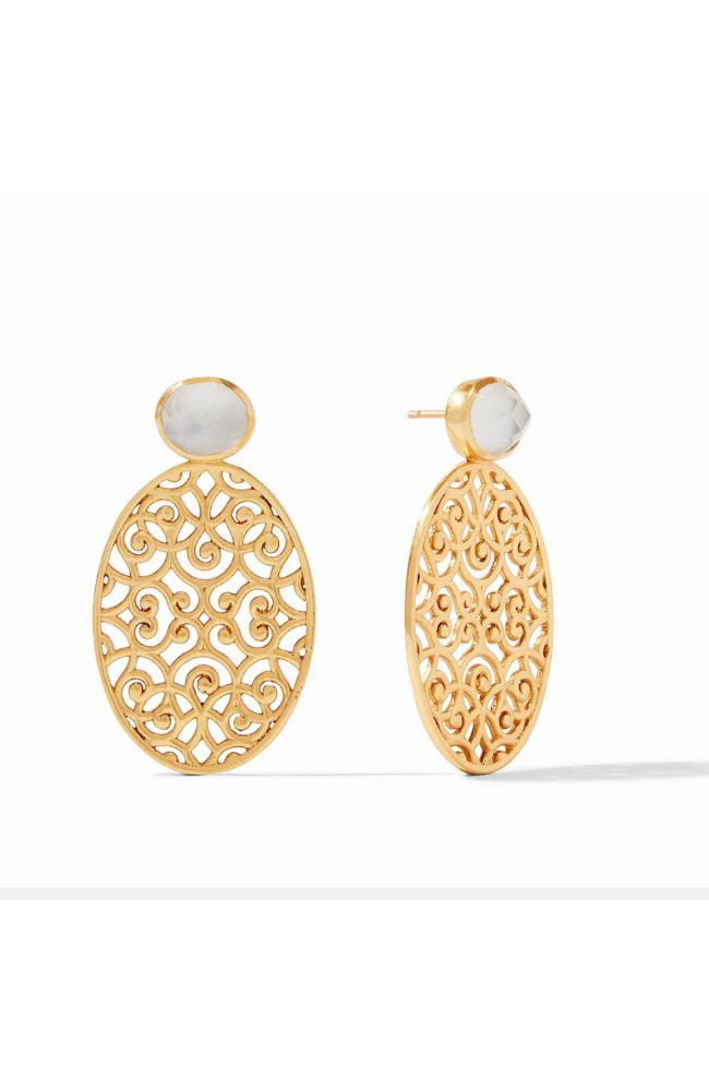 Vienna Gold Iridescent Clear Earring