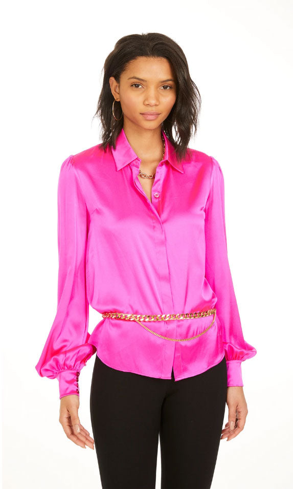 Aurelie Blouse in Hot Pink