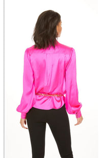 Aurelie Blouse in Hot Pink