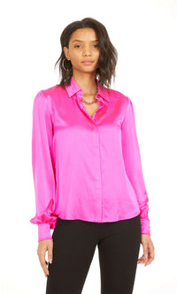 Aurelie Blouse in Hot Pink