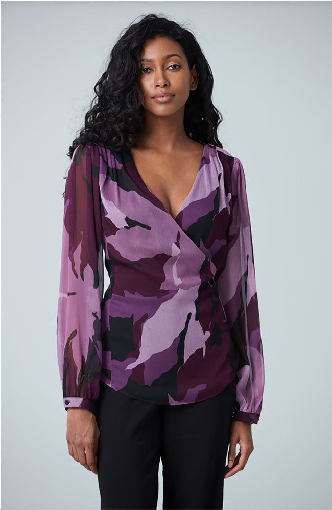 Crisscross Mini Pleat Blouse