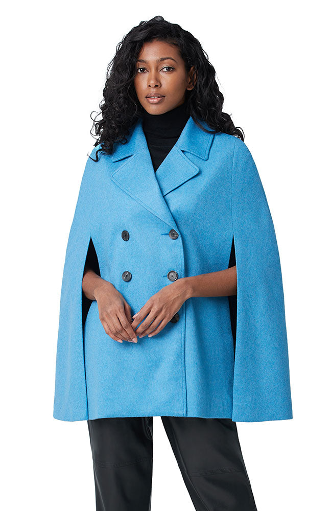 Short Cape in Palace Blue
