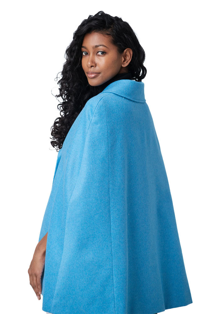 Short Cape in Palace Blue