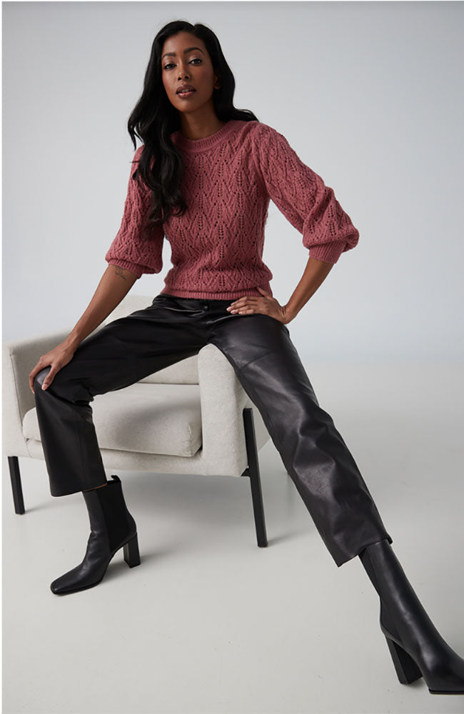 Lamb Leather Straight Leg Pant