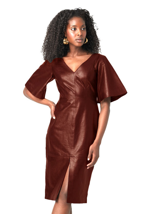 Lamb Leather Power Dress