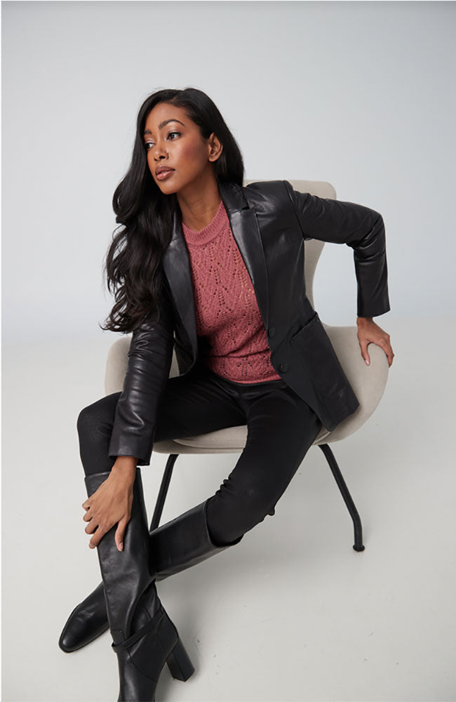 Lamb Leather Boyfriend Jacket