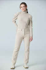 Crop Pant with Faux Leather Insert