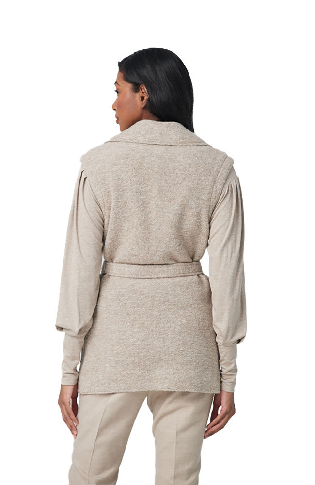 Sleeveless Jacket with Contrast Pocket