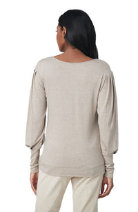 Crew Neck with Puffy Sleeves and Long Cuffs