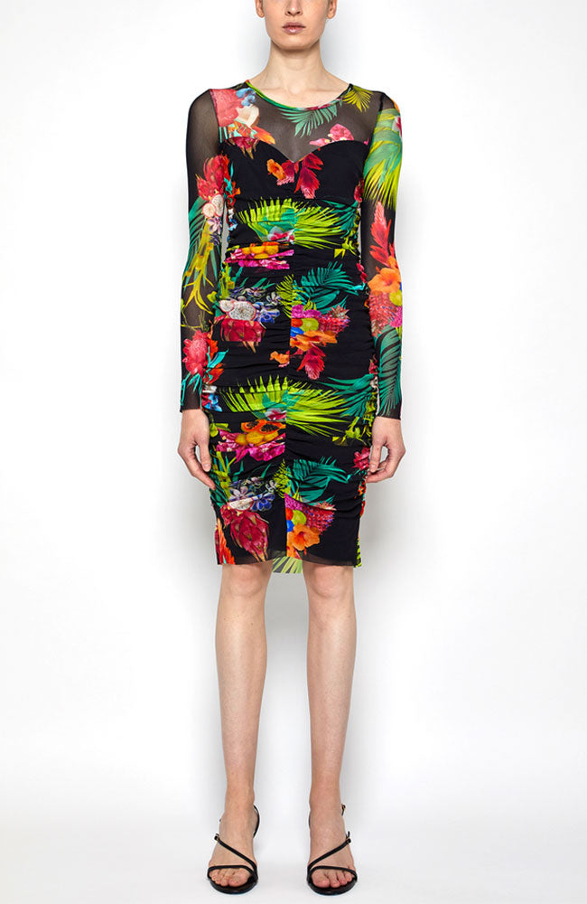 Long Sleeve Dress in Nero Multi