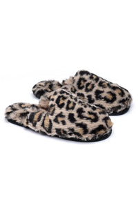 Printed Vegan Slippers in Leopard
