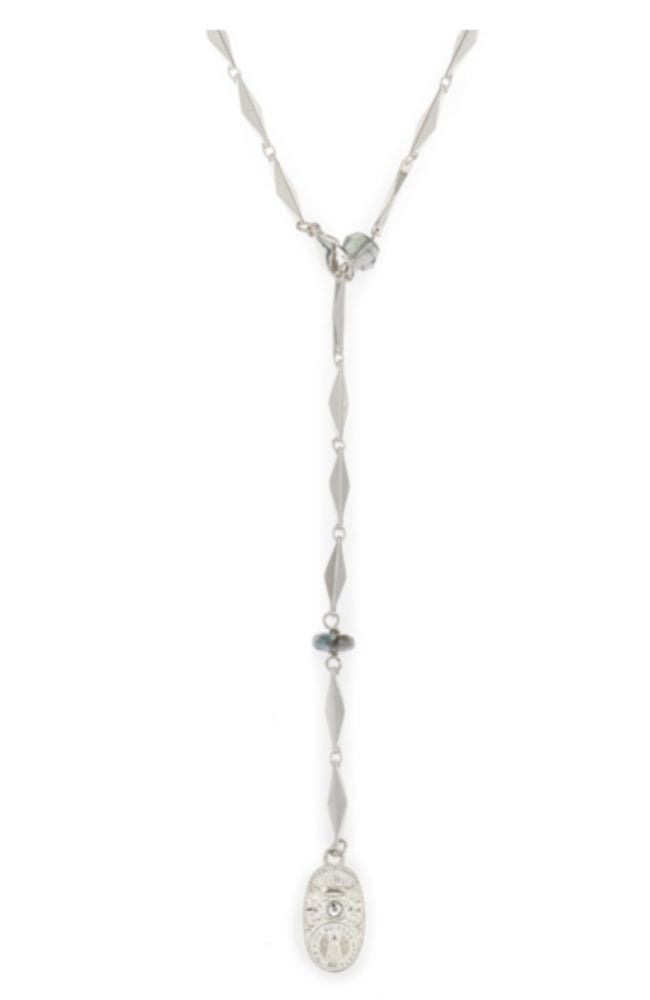 25" Diamont Chain Lariat Azur Mix