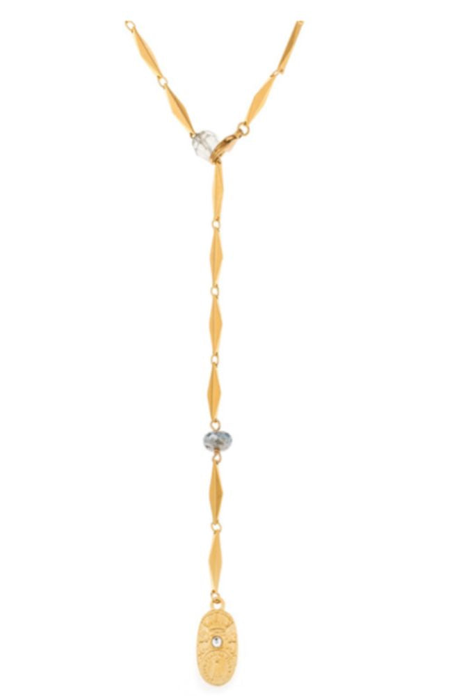 25" Diamont Chain Lariat Azur Mix