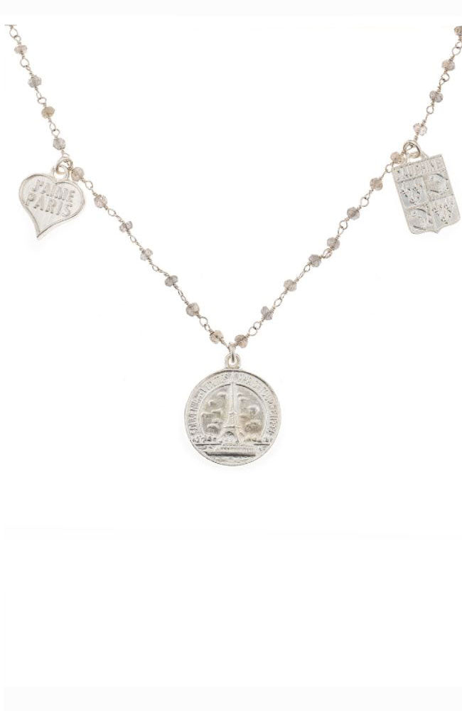 14-17" Labradorite with Coeur, Eiffel and Dauphne Pendants