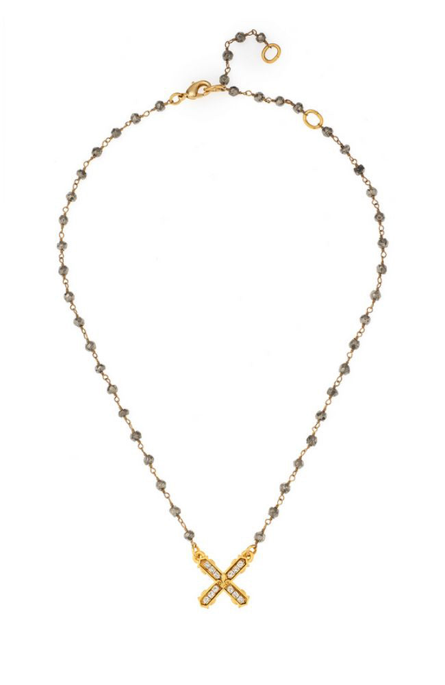 15-18" Micro Pyrite French Kiss Pendant