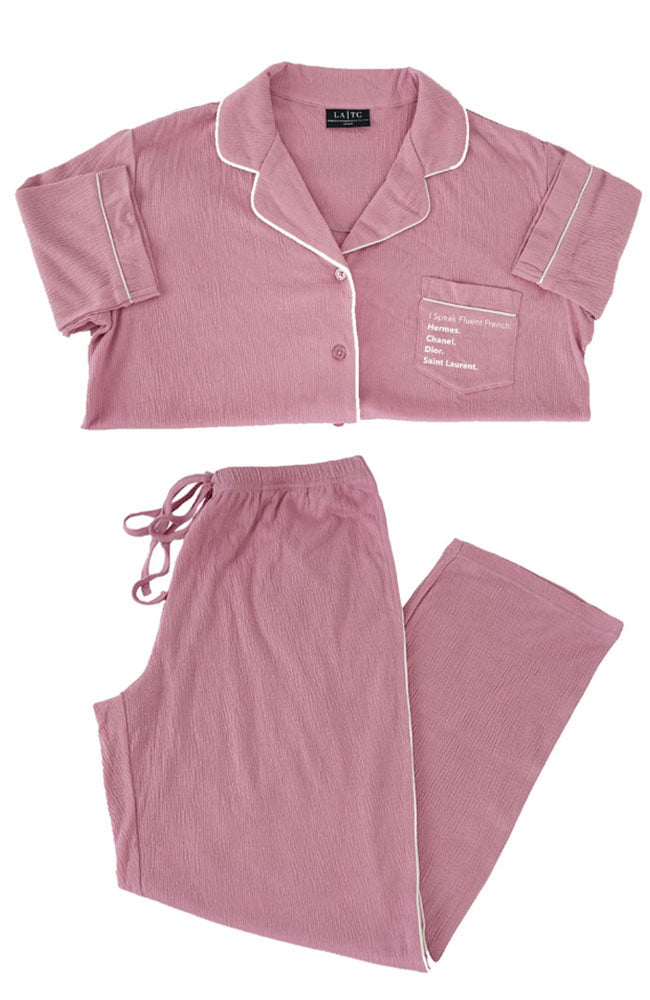 Luxe Crepe Fluent French PJ's in Pink