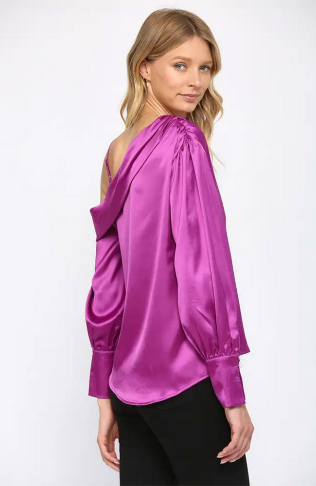 Satin One Shoulder Top
