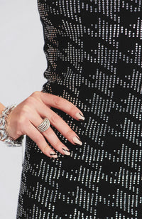 Chrystie Dress in Black Silver
