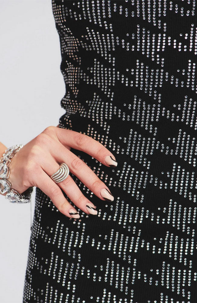 Chrystie Dress in Black Silver