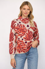 Mock Neck Balloon Sleeve Top