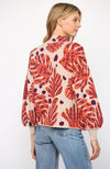 Mock Neck Balloon Sleeve Top