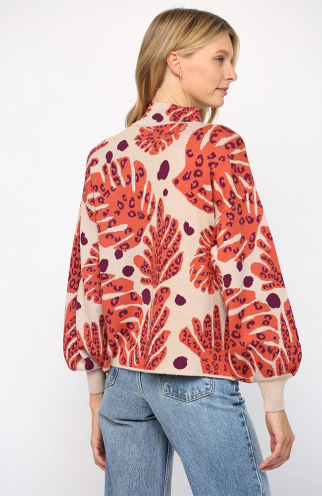 Mock Neck Balloon Sleeve Top